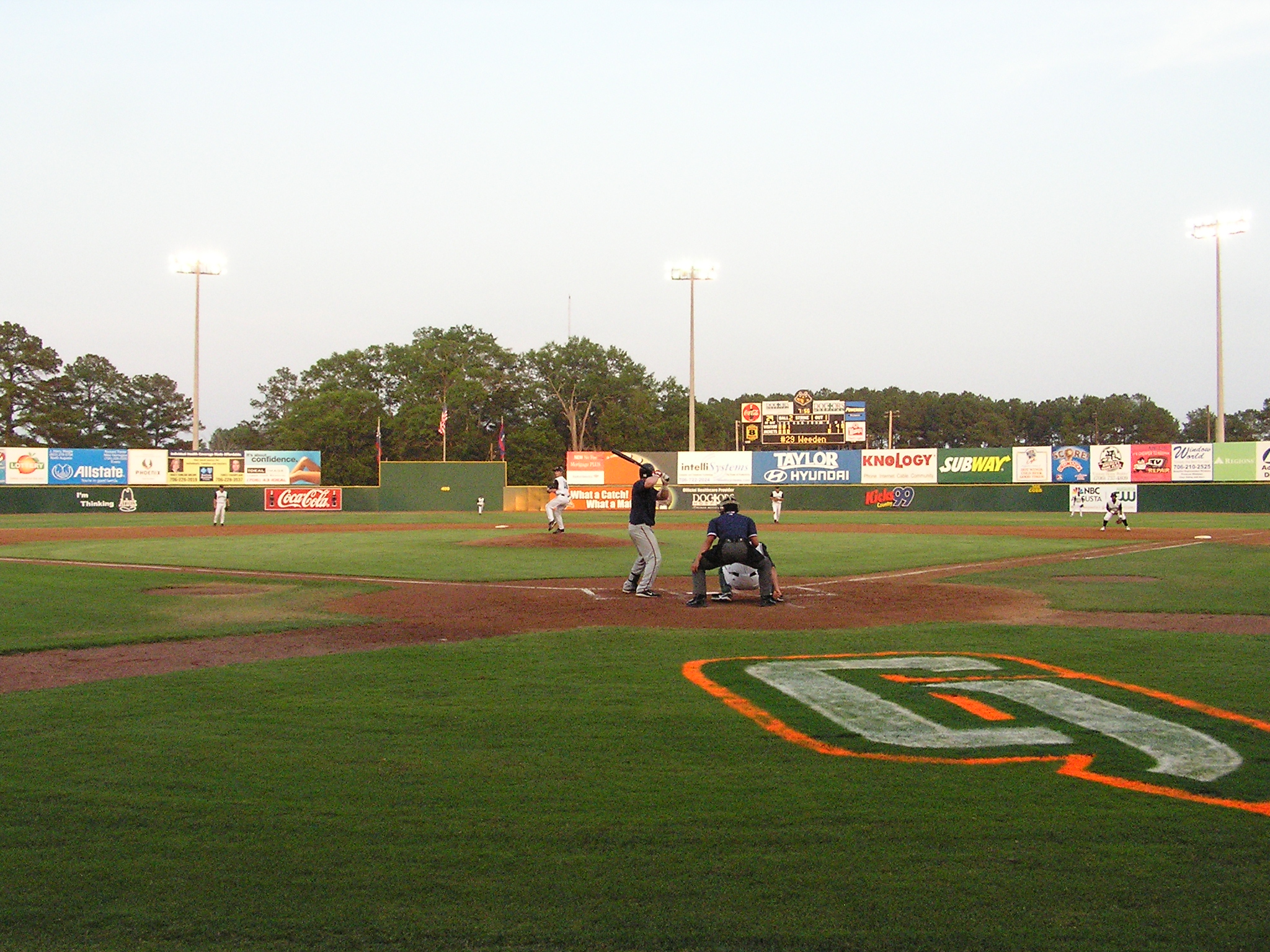 The pitch at Lake Olmstead Stadium, Augusta, Ga